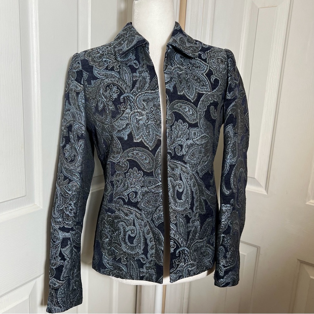 Vintage Roth Le Covan California Size 4 Gray Black Tapestry Lined Jacket